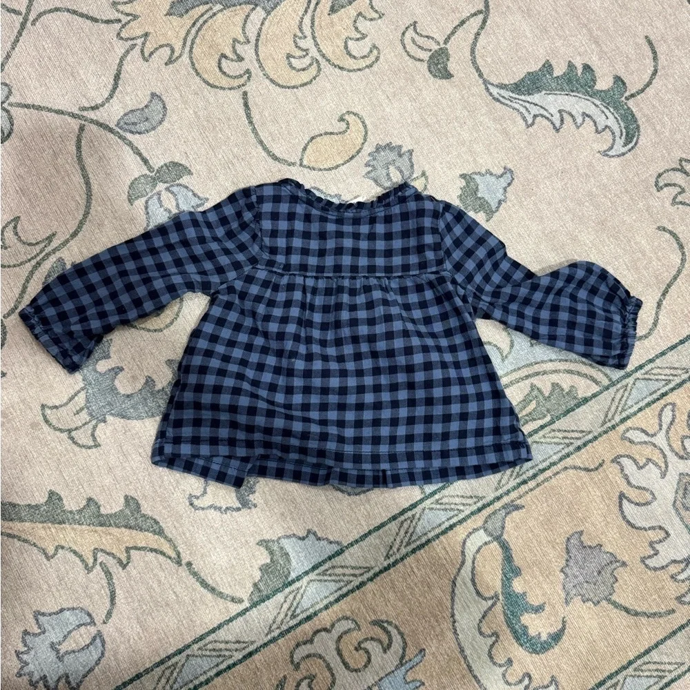 GAP Navy Plaid Baby Long Sleeve Blouse